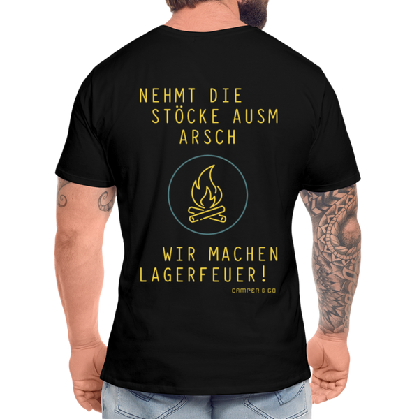 T-Shirt "Lagerfeuer" - Premiumqualität Men - Schwarz