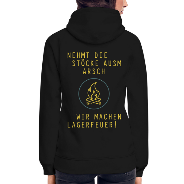 Hoodie "Lagerfeuer" - Premiumqualität Unisex - Schwarz