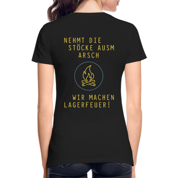 T-Shirt "Lagerfeuer" - Premiumqualität Woman - Schwarz